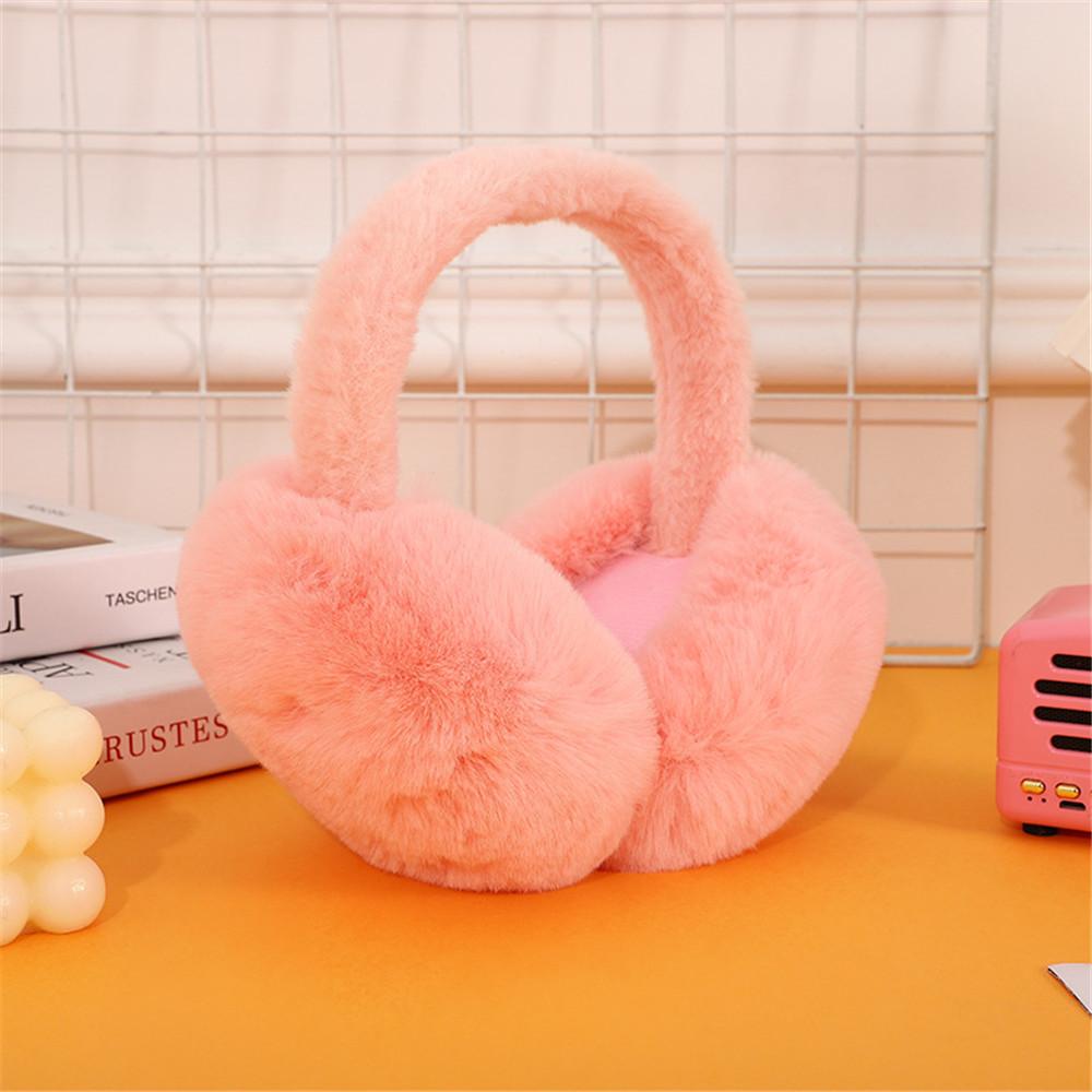 Женские наушники зимние плюшевые наушники теплые наушники однотонные наушники розовые белые наушники из искусственного меха теплые наушники